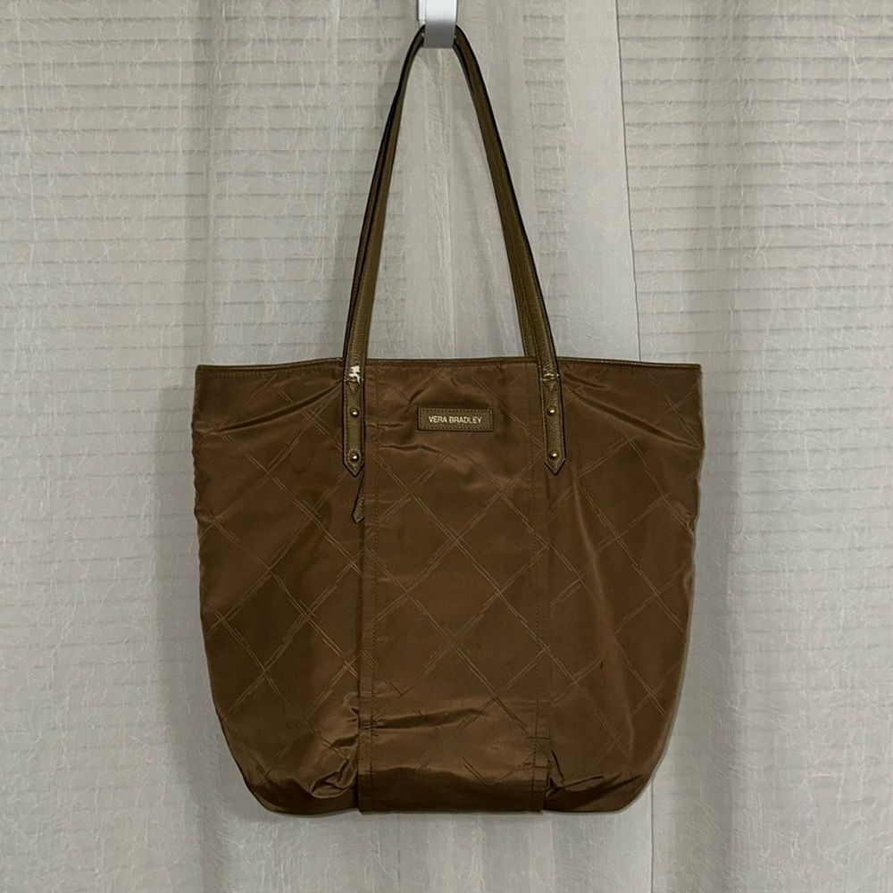FREE w/bundle Vera Bradley Light Brown Tan Nylon Tote Faux Leather Combo